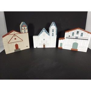 Cats Meow Village Lot of 3 California Mission Series Retired Small wood decor